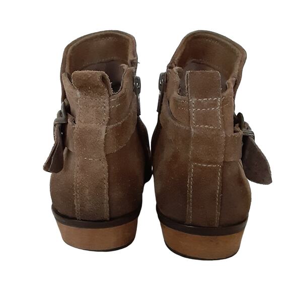 Naughty Monkey Straight Up Leather Ankle Booties Suede Womens 7 Dark Brown - Picture 5 of 11